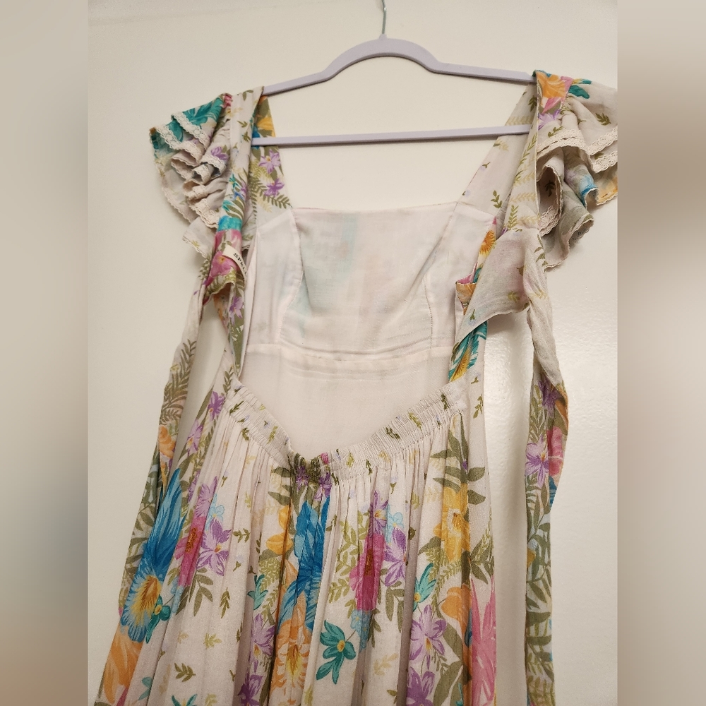 SPELL Lei Lei Frill Gown in Cream Floral - Picture 10 of 16